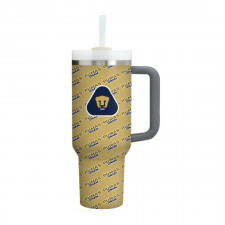 Pumas Unam Quencher H2.0 FlowState Stanley Tumbler 40oz 1.18L - Unam Football Club Medley Monogram Wordmark