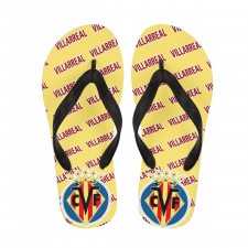 Villarreal CF Flip Flops Thongs V-Strap Sandals - Villarreal Football Club Medley Monogram Wordmark