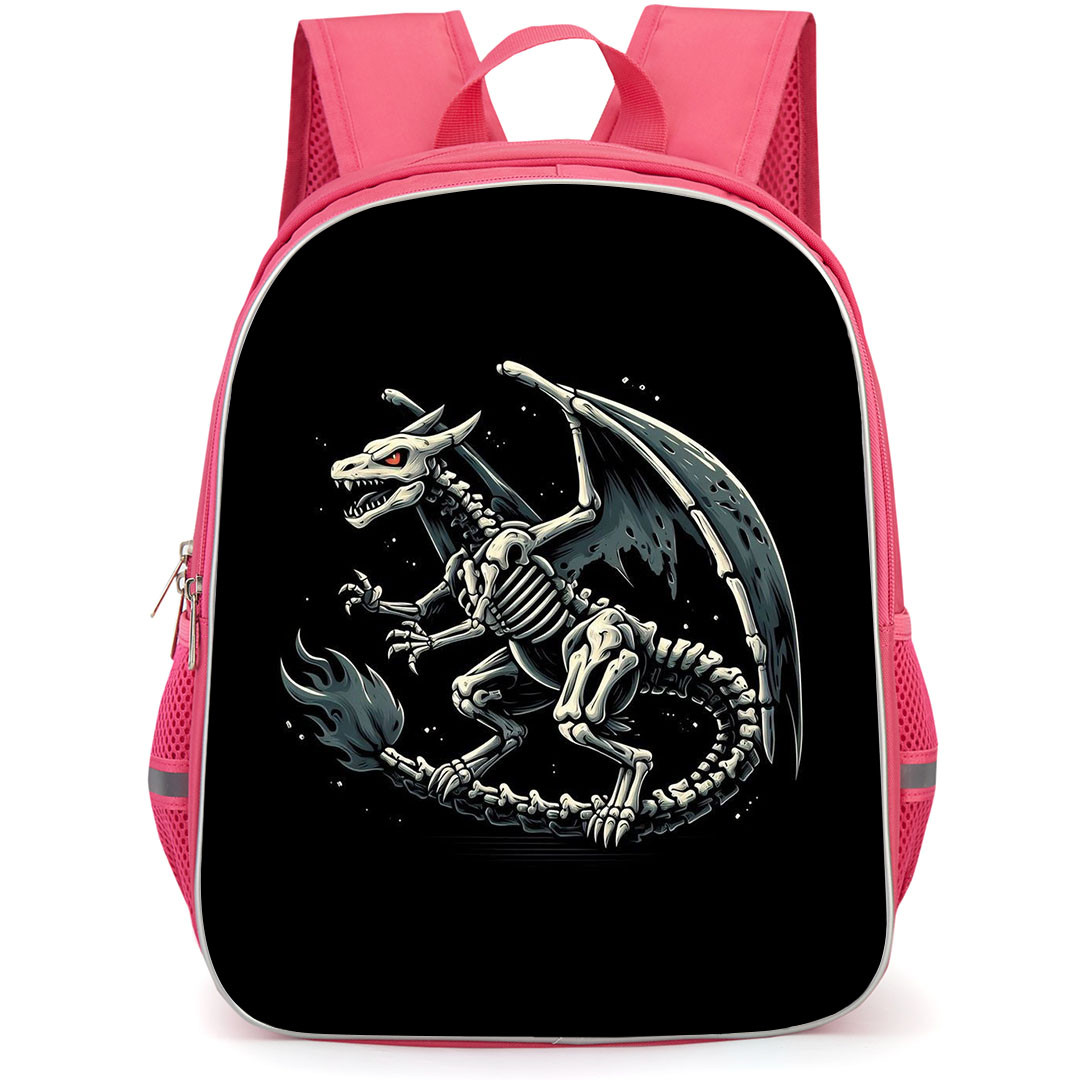 Pokemon Charizard Backpack StudentPack - Charizard Skeleton Black Background