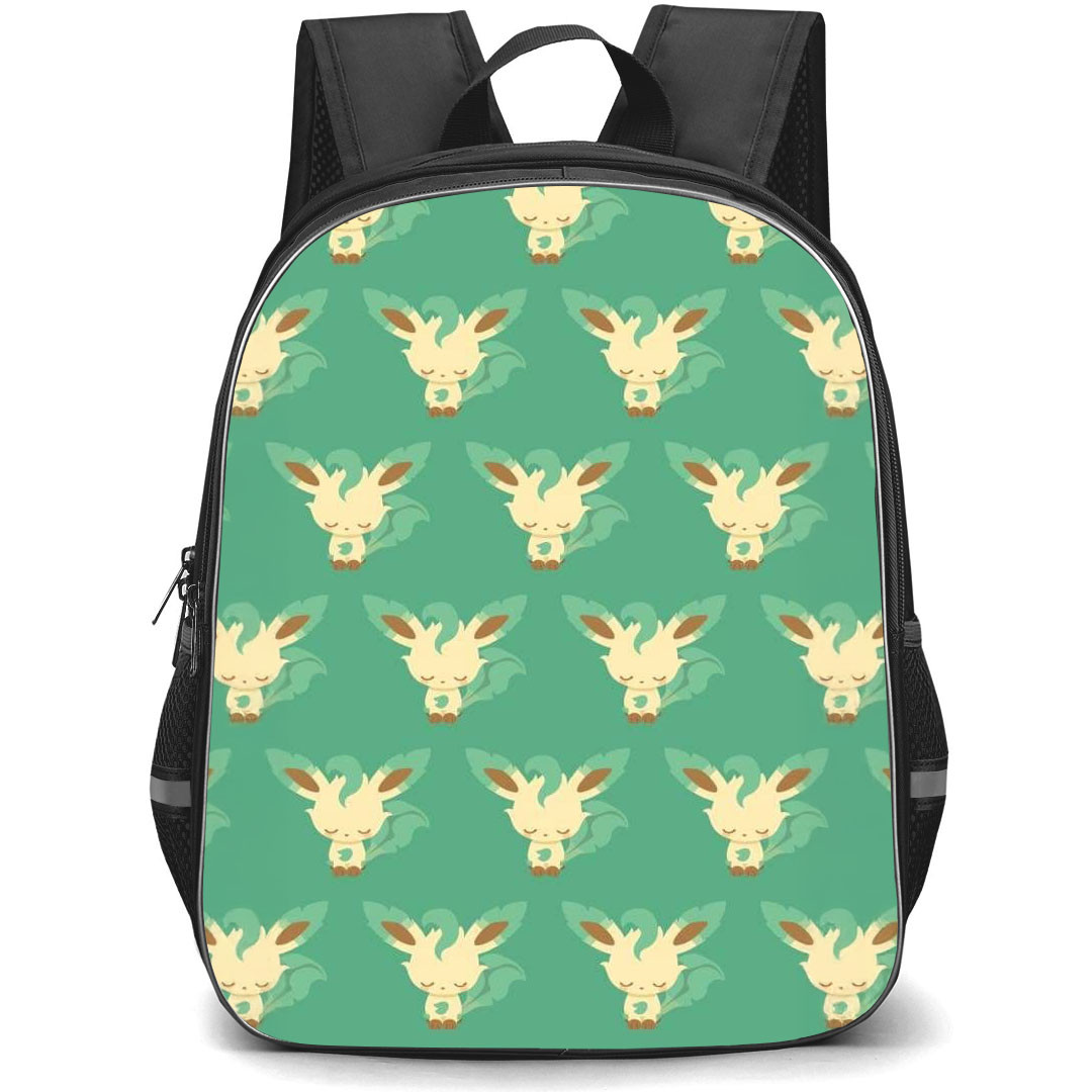Pokemon Leafeon Backpack StudentPack - Leafeon Closed Eyes Pattern Art