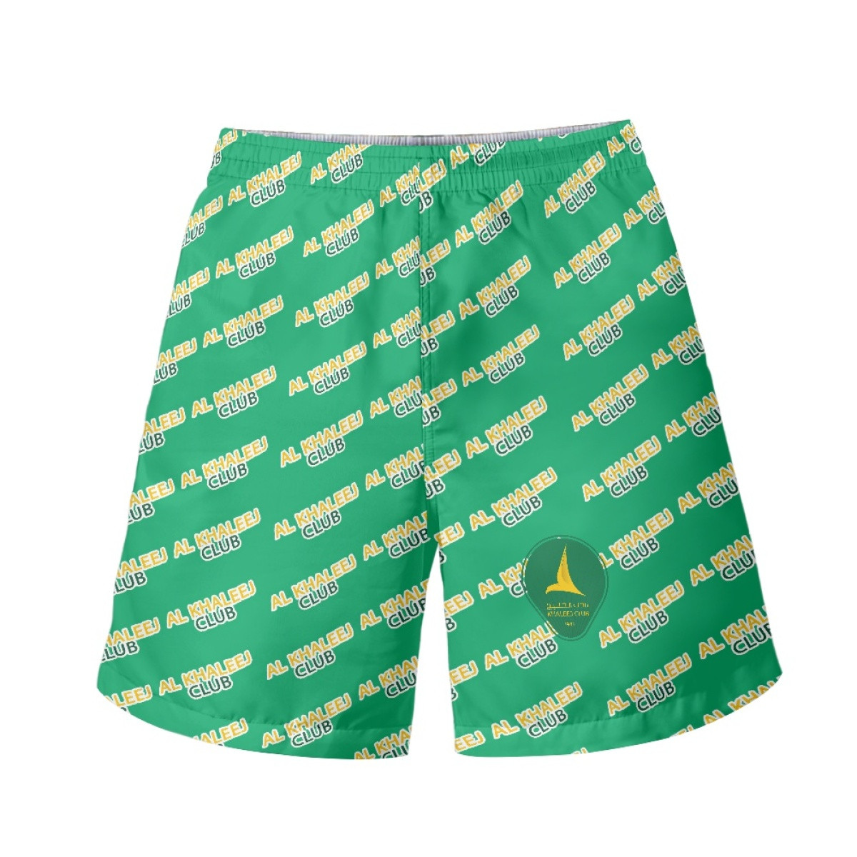 AL Khaleej Club Football Club Beach Shorts Swim Pants Swimming Trunks - Khaleej Football Club Medley Monogram Wordmark