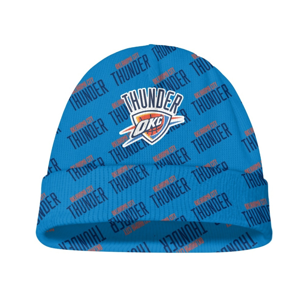 NBA Oklahoma City Thunder Beanie Cap Hat - Oklahoma City Thunder Medley Monogram Wordmark
