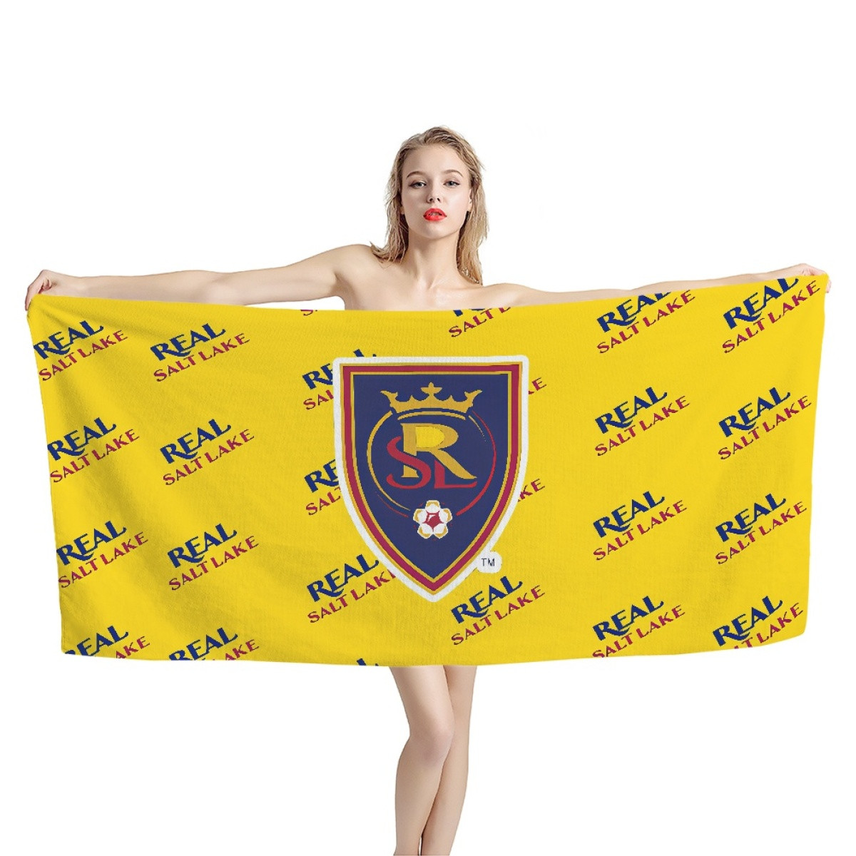 MLS Real Salt Lake Bath Beach Towel - Real Salt Lake Medley Monogram Wordmark