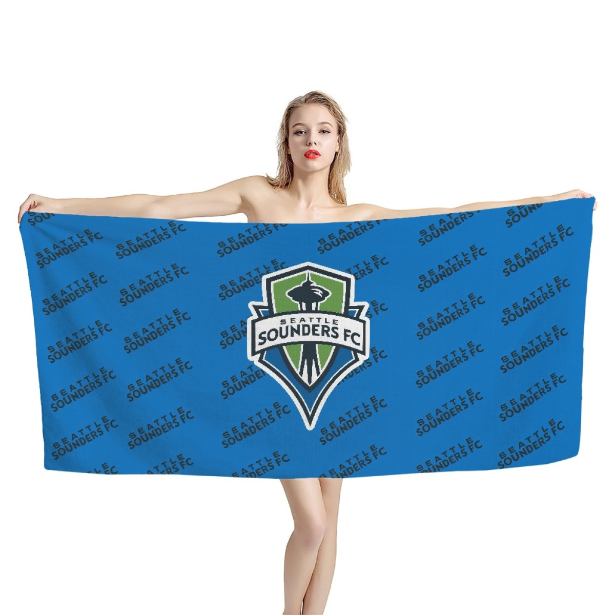 MLS Seattle Sounders FC Bath Beach Towel - Seattle Sounders Football Club Medley Monogram Wordmark