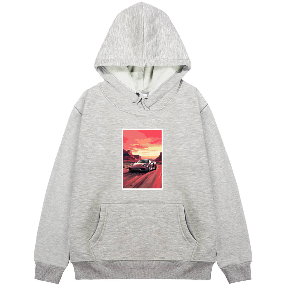 Porsche Hoodie Hooded Sweatshirt Sweater Jacket - Porsche 918 Spyder Illustration Art