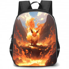 Pokemon Flareon Backpack StudentPack - Flareon Standing In Flaming Mountain
