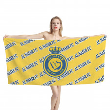 AL Nassr FC Football Club Bath Beach Towel - Nassr Football Club Medley Monogram Wordmark