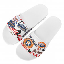 MLB Houston Astros Slides Pool Slider Slide On Sandals - Houston Astros Mania Collage Logo