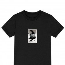 Honda Tee Shirt T-Shirt Short Sleeve - Honda Civic On Black Ink Splatter Background