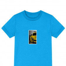 Renault Tee Shirt T-Shirt Short Sleeve - Renault Megane Yellow Half Front View Poster