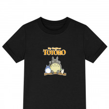 My Neighbor Totoro Tee Shirt T-Shirt Short Sleeve - Totoro 3 Sizes Sitting On Tree Branch With Dust Bunnies