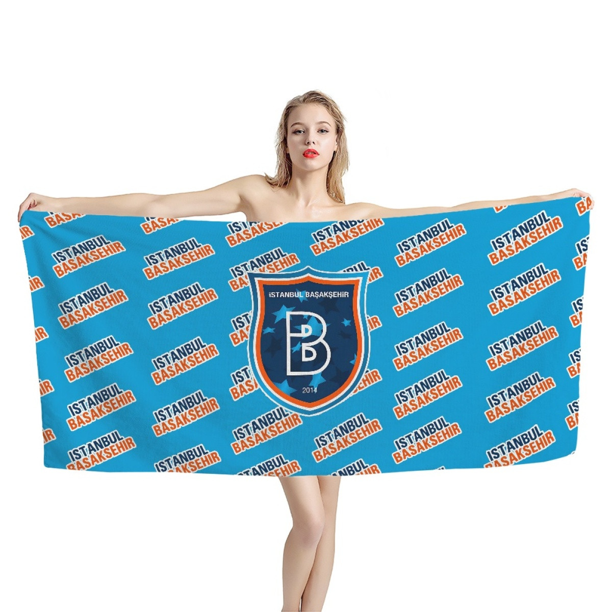 Istanbul Basaksehir FK Bath Beach Towel - Basaksehir Football Club Medley Monogram Wordmark