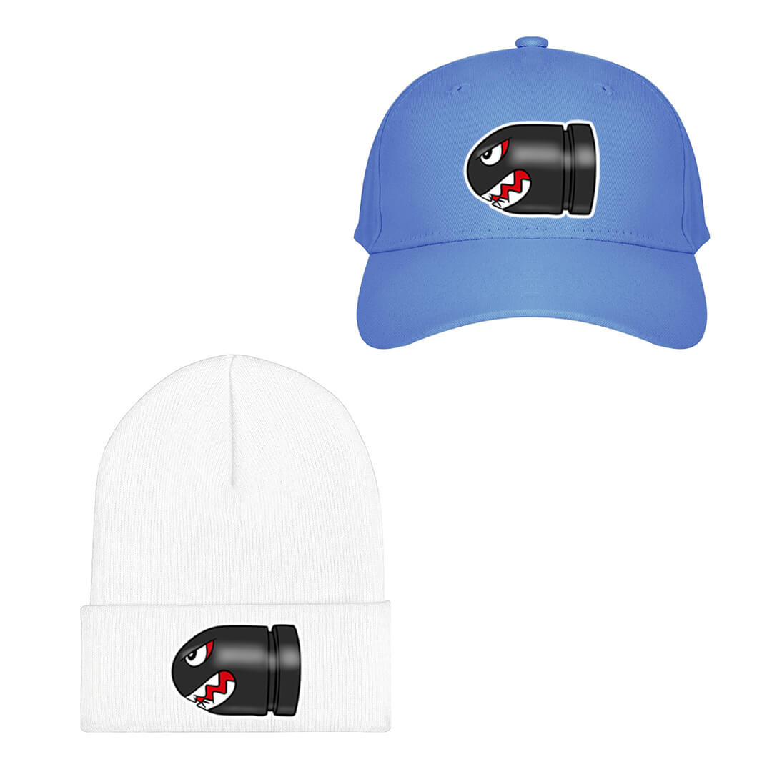 Super Mario Bullet Bill Baseball Cap Beanie Hat - Bullet Bill Sticker Art