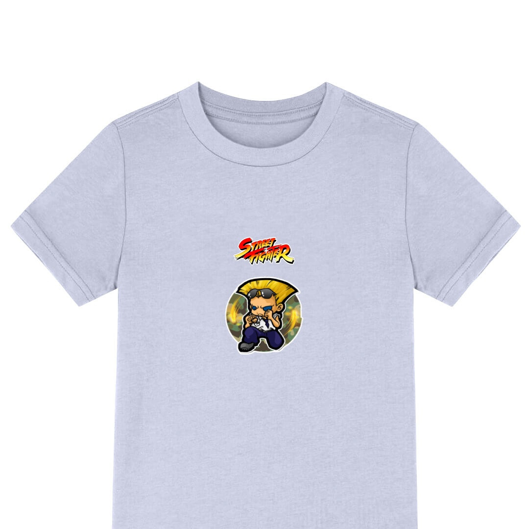 Street Fighter Guile Tee Shirt T-Shirt Short Sleeve - Guile Sticker Art
