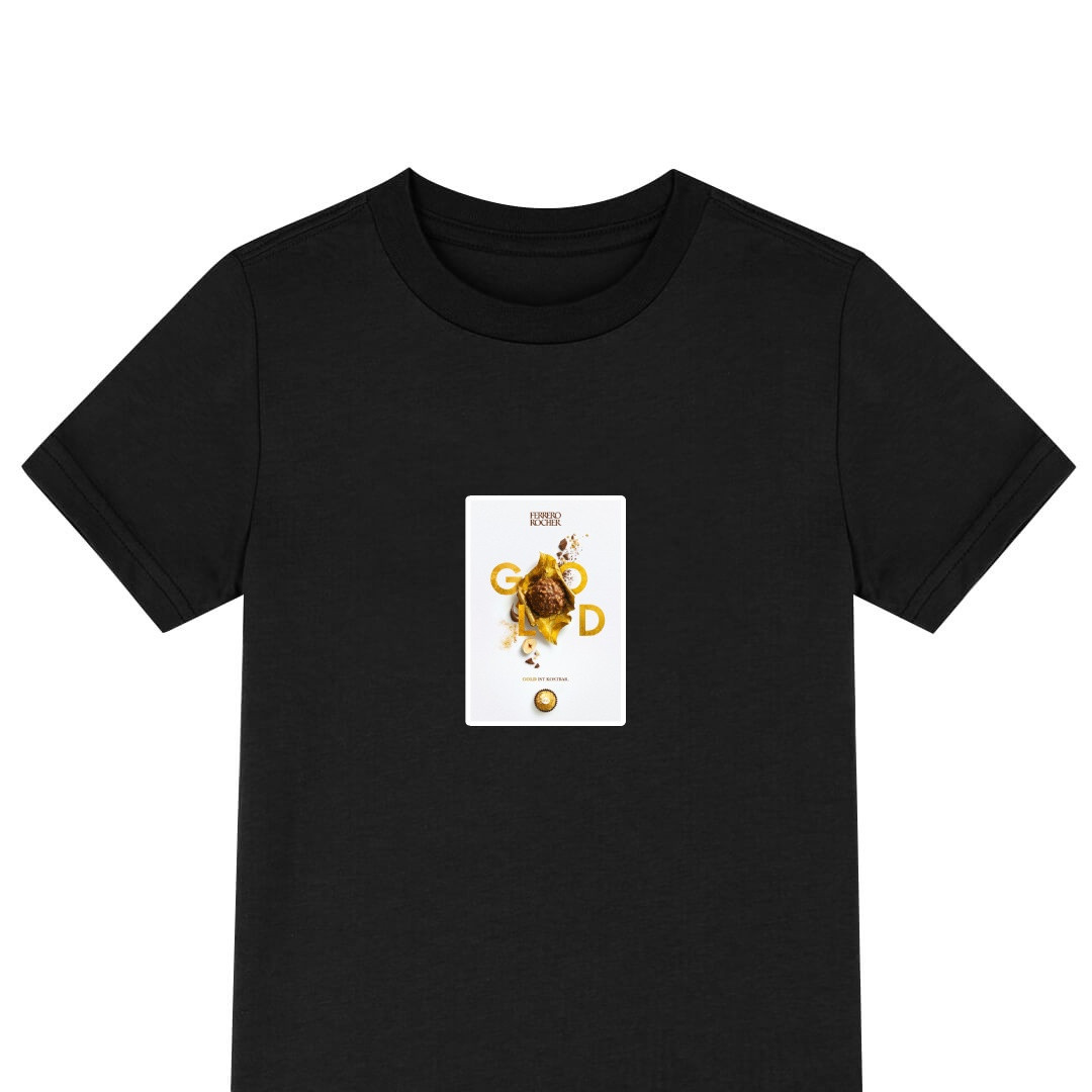 Ferrero Rocher Tee Shirt T-Shirt Short Sleeve - Ferrero Rocher Gold Ads Poster
