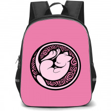 Pokemon Mew Backpack StudentPack - Mew Vintage Art On Pink Background