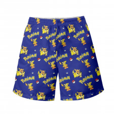 Pokemon Beach Shorts Swim Pants Swimming Trunks - Pichu Pikachu Raichu Evolution Cartoon Art Series
