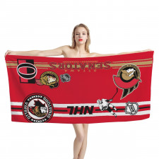 NHL Ottawa Senators Bath Beach Towel - Ottawa Senators Mania Collage Logo
