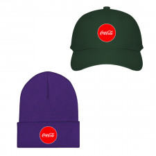 Coca-Cola Baseball Cap Beanie Hat - Coca-Cola Logo On Round Red Background