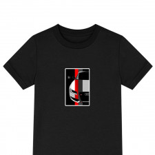 Audi Tee Shirt T-Shirt Short Sleeve - Audi S5 Illustration Red Gray Strip On Black Background