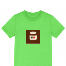 Nutella Tee Shirt T-Shirt Short Sleeve - Nutella Jar Illustration on Brown Background