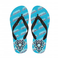 Avispa Fukuoka Flip Flops Thongs V-Strap Sandals - Fukuoka Football Club Medley Monogram Wordmark