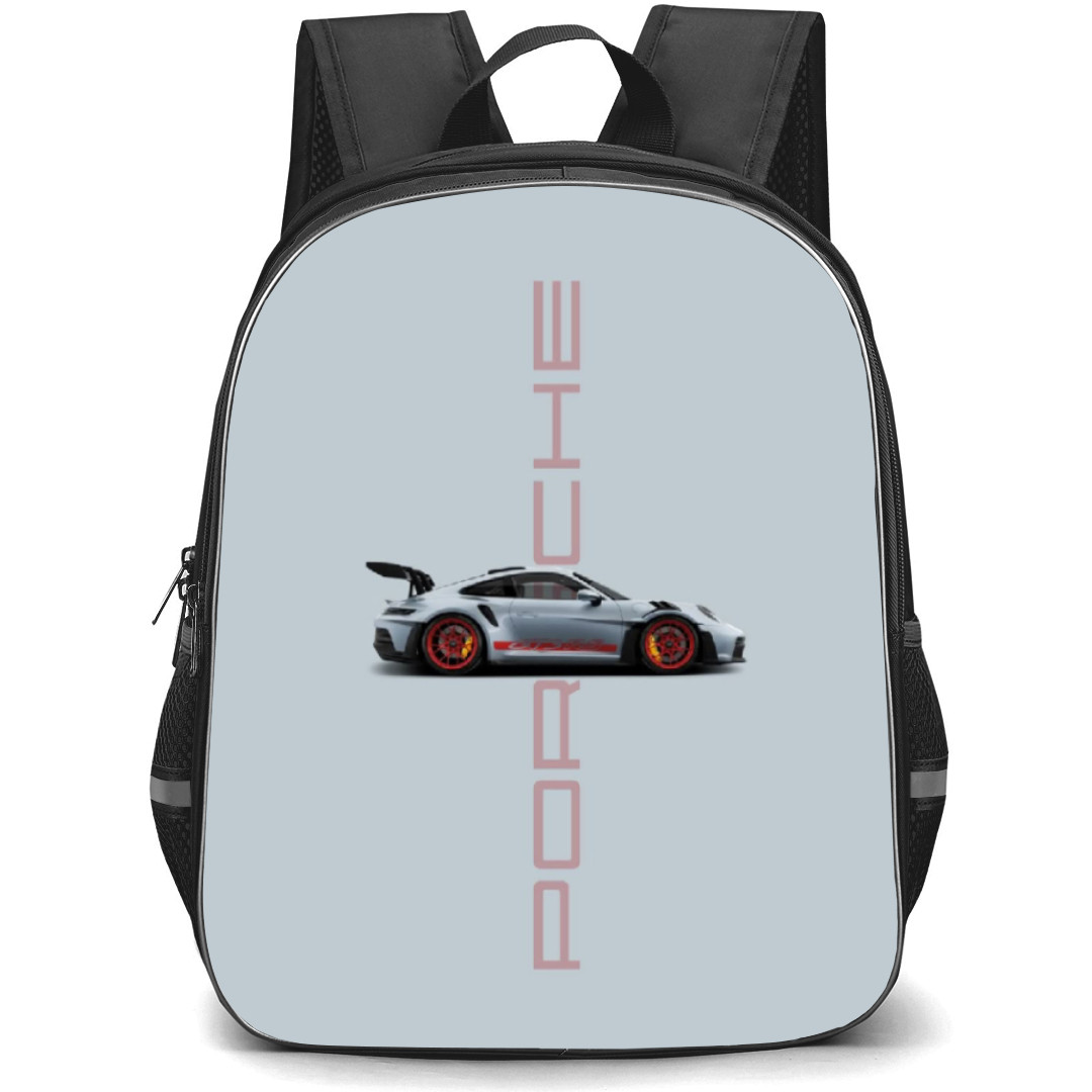 Porsche Backpack StudentPack - Silver 911 Vertical Font Background