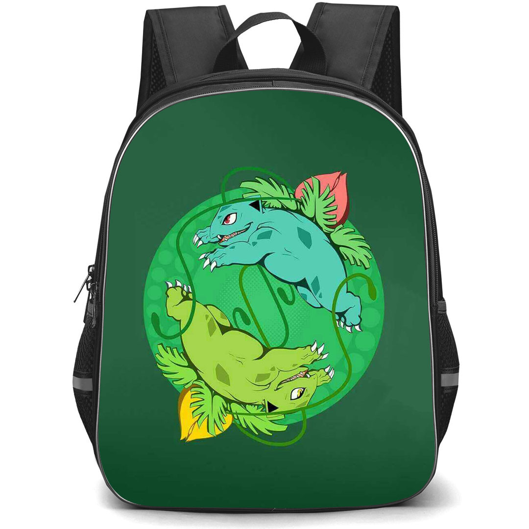 Pokemon Venusaur Backpack StudentPack - Venusaur Yin Yang Pose On Green Background