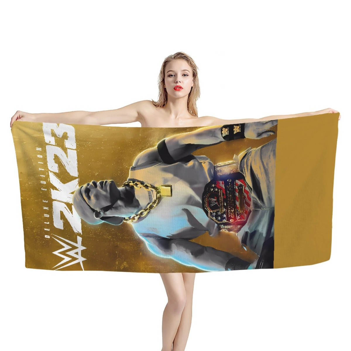 WWE John Cena Bath Beach Towel - John Cena WWE 2K23 Delux Edition Poster