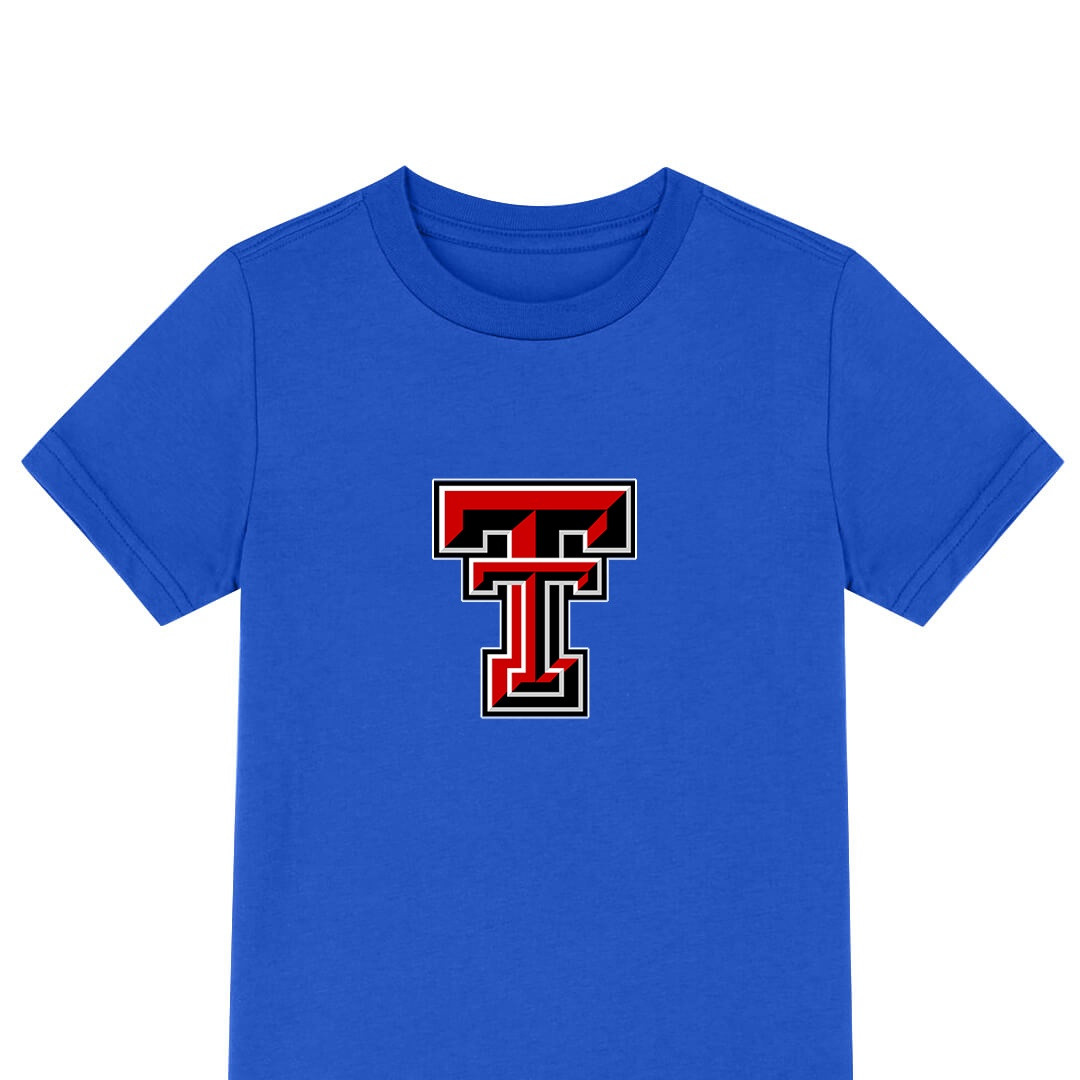 Texas Tech Red Raiders Tee Shirt T-Shirt Short Sleeve - Texas Tech Red Raiders College Football Team Single Logo