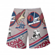 NHL Arizona Coyotes Beach Shorts Swim Pants Swimming Trunks - Arizona Coyotes Mania Collage Logo