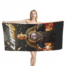 F1 Formula One Lewis Hamilton Bath Beach Towel - Lewis Hamilton Holding Helmet Poster