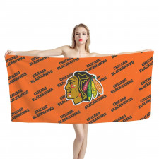 NHL Chicago Blackhawks Bath Beach Towel - Chicago Blackhawks Medley Monogram Wordmark