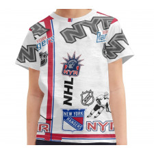 NHL New York Rangers Tee T-Shirt - New York Rangers Mania Collage Logo