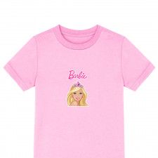 Barbie Tee Shirt T-Shirt Short Sleeve - Barbie Princess Wearing Crown