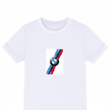 BMW Tee Shirt T-Shirt Short Sleeve - BMW Logo On Triple Stripe On White Background